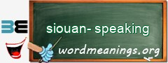 WordMeaning blackboard for siouan-speaking